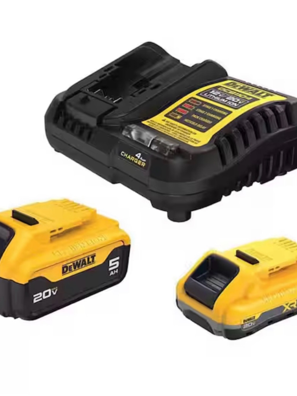 20V Lithium-Ion Battery and Charger Kit - with 4.0 & 5.0 battery Yellow/Black